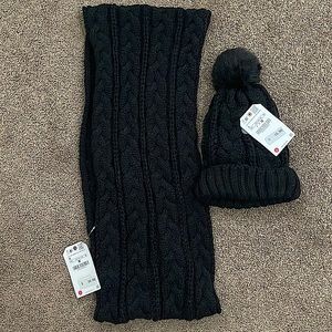 Zara Girls Cable Knit Scarf & Hat Set